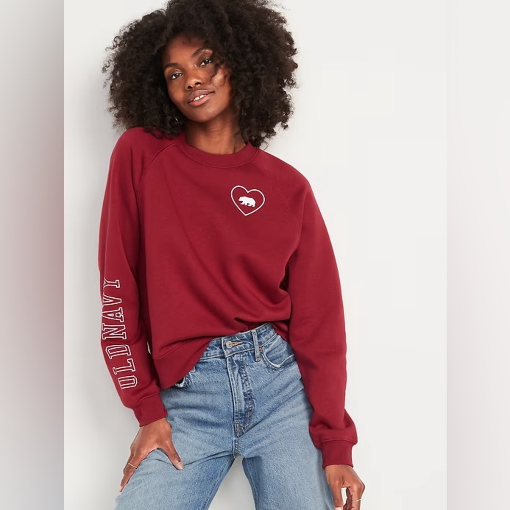 Old Navy Vintage Cropped Logo Graphic Sweatshirt for Women Size XL